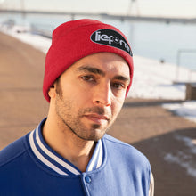 Load image into Gallery viewer, lieform Knit Beanie (White on Black)