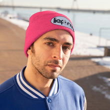Load image into Gallery viewer, lieform Knit Beanie (Black on White)